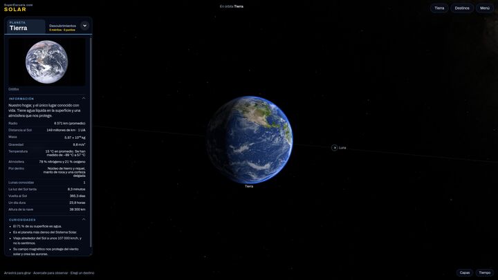 La Tierra y la Luna, el punto de partida de la nave.